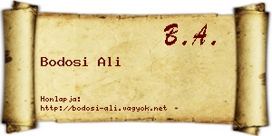 Bodosi Ali névjegykártya